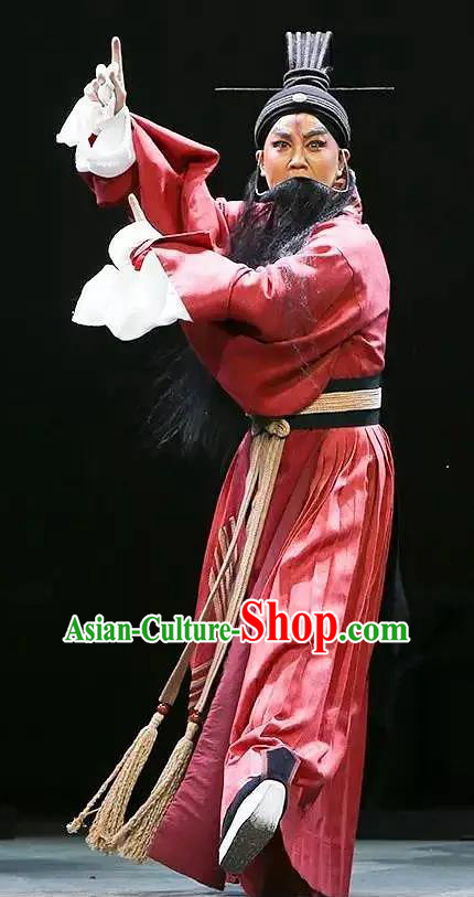 Confucius Chinese Kun Opera Elderly Male Costumes and Headwear Kunqu Opera Laosheng Garment Apparels
