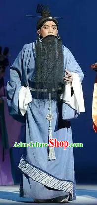 Chinese Kun Opera Elderly Male Costumes and Headwear Kunqu Opera Laosheng Garment Philosopher Confucius Apparels