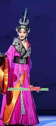 Chinese Kun Opera Actress Queen Nan Apparels Costumes and Hair Accessories Confucius Kunqu Opera Hua Tan Dress Garment