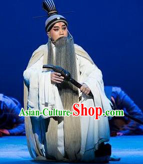 Chinese Kun Opera Laosheng Confucius Costumes and Headwear Kunqu Opera Garment Elderly Male Apparels