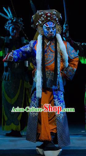 Chinese Kun Opera Takefu Continue the Pipa Costumes and Headwear Kunqu Opera Wusheng Garment Martial Male Apparels