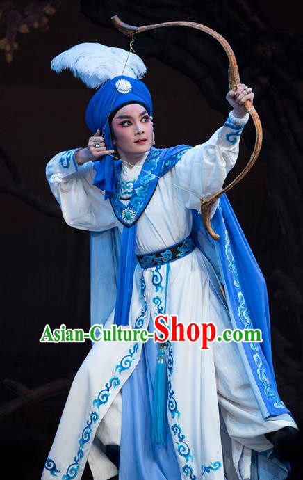 Chinese Shaoxing Opera Young Male Garment Classical Yue Opera Desert Prince Niche Apparels Costumes and Hat