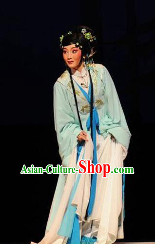 Chinese Shaoxing Opera Rich Lady The Story of Hairpin Qian Yulian Apparels Dress Costumes Yue Opera Hua Tan Actress Garment and Headpieces