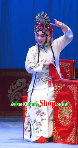 Chinese Ping Opera Young Lady Costumes Apparels and Headpieces The Beautiful Courtesan Traditional Pingju Opera Diva Du Shiniang Dress Garment
