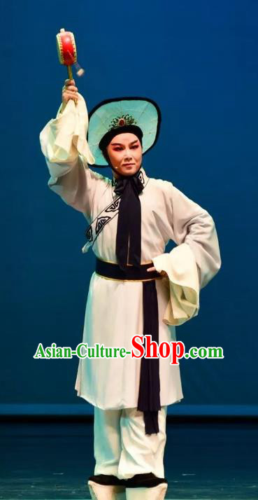 Chinese Yue Opera Xiao Sheng Costumes and Headwear Shaoxing Opera Yan Zhi Apparels Young Male Su Jie Garment