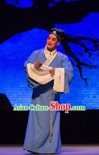 Chinese Yue Opera Tell On Sargam Young Male Costumes and Headwear Shaoxing Opera Clothing Scholar Apparels Garment