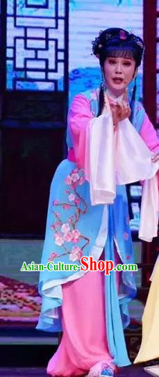 A Bride For A Ride Chinese Shaoxing Opera Hua Tan Apparels Costume and Headpieces Yue Opera Young Female Garment Dress