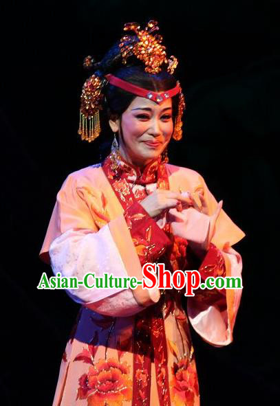 Chinese Shaoxing Opera Feng Jie Young Female Apparels and Headwear Yue Opera Huadan Wang Xifeng Dress Garment Costumes