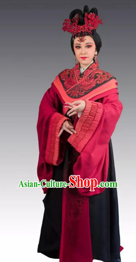 Chinese Shaoxing Opera Queen Apparels From Love to Patriotism Deliver the Messenger and Headdress Yue Opera Hua Tan Dress Garment Costumes