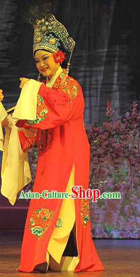 He Wenxiu Chinese Yue Opera Scholar Robe Apparels Costumes and Headwear Shaoxing Opera Xiaosheng Young Male Garment Clothing