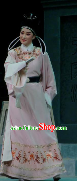 Chinese Yue Opera Scholar Costumes and Headwear Emperor and the Village Girl Shaoxing Opera Young Male Garment Apparels Young Male Robe