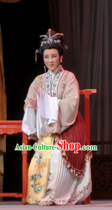 Chinese Shaoxing Opera Elderly Dame Dress Garment and Headpieces Yue Opera Emperor and the Village Girl Laodan Apparels Costumes