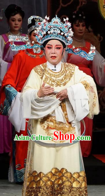 Chinese Yue Opera Chancellor Golden Palace Refuse Marriage Guo Kuang Apparels and Headwear Shaoxing Opera Garment Costumes Official Embroidered Robe