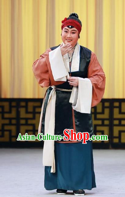 Chinese Beijing Opera Laodan Apparels Costumes and Headdress Love in the Wardrobe Traditional Peking Opera Pantaloon Dress Elderly Female Garment
