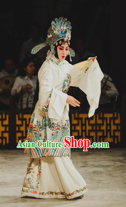 Chinese Beijing Opera Female Official Apparels Costumes and Headdress Xie Yaohuan Traditional Peking Opera Actress Dress Young Female Garment