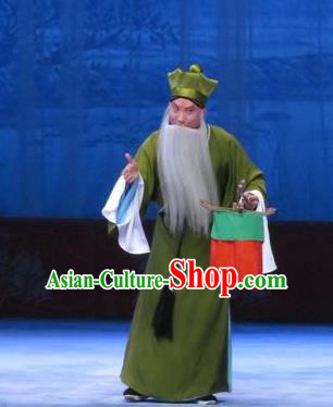 Tell on Sargam Chinese Ping Opera Elderly Male Garment Costumes and Headwear Pingju Opera Old Servant Zhang Zhong Apparels Clothing