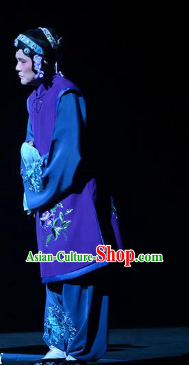 Chinese Beijing Opera Dame Apparels Costumes and Headdress On A Wall and Horse Traditional Peking Opera Old Servant Dress Elderly Female Garment