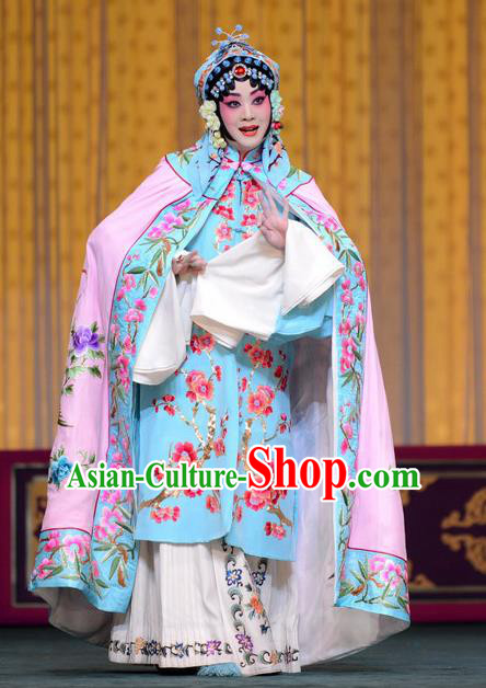 Chinese Beijing Opera Young Female Apparels Qi Shuang Hui Costumes and Headdress Traditional Peking Opera Actress Dress Hua Tan Garment