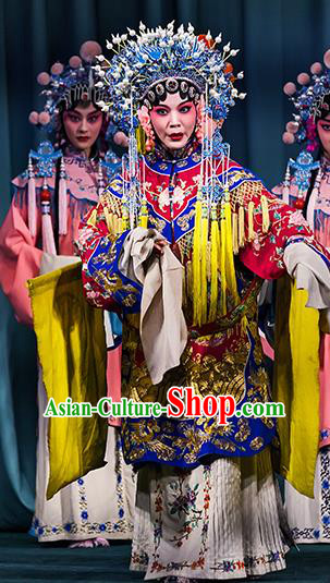 Chinese Ping Opera Actress Qin Xianglian Apparels Costumes and Headdress Traditional Pingju Opera Hua Tan Princess Dress Garment
