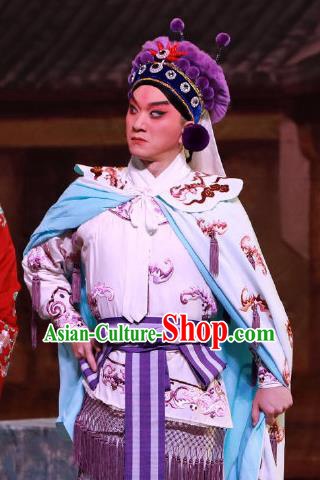 Seven Heros Five Gallants Chinese Peking Opera Swordsman Zhan Zhao Garment Costumes and Headwear Beijing Opera Young Male Apparels Clothing
