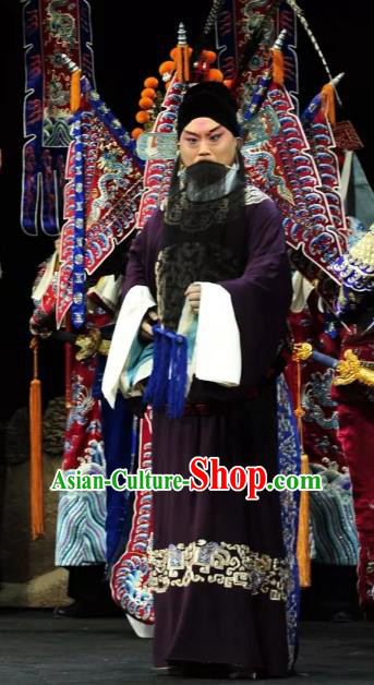 Return to the Han Dynasty Chinese Peking Opera Laosheng Garment Costumes and Headwear Beijing Opera Jing Role Apparels Elderly Male Official Clothing