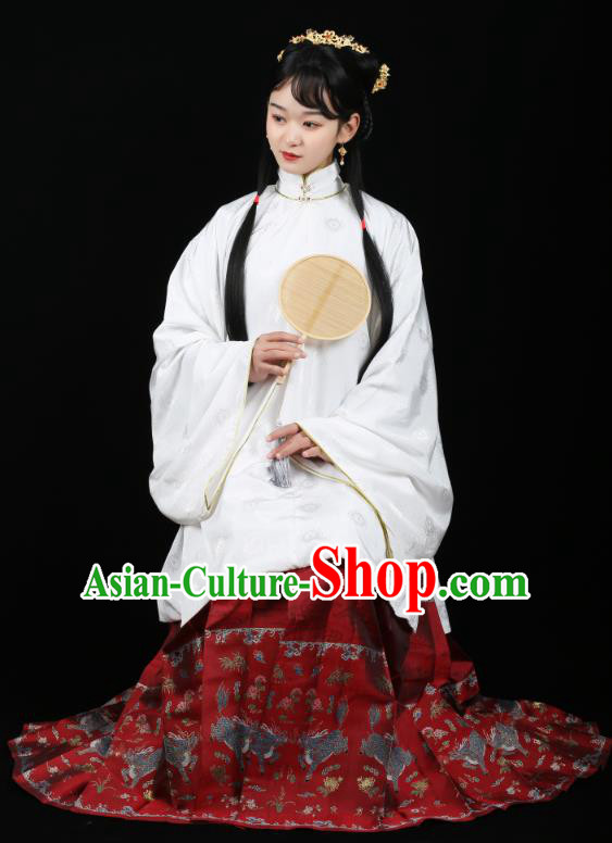 Chinese Traditional Ming Dynasty Infanta Historical Costumes Ancient Royal Princess Hanfu Dress Blouse and Skirt Complete Set