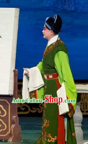 Huo Xiaoyu Chinese Peking Opera Young Male Garment Costumes and Headwear Beijing Opera Scholar Apparels Xiaosheng Niche Li Yi Clothing