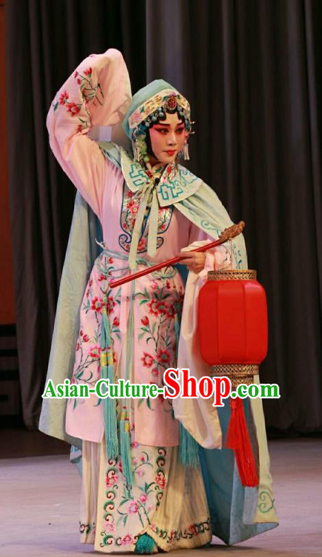Chinese Beijing Opera Distress Woman Apparels Nan Jie Guan Costumes and Headdress Traditional Peking Opera Young Female Dress Actress Xu Jinhua Garment