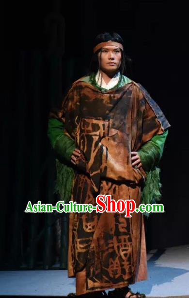 Da Shun Chinese Peking Opera Hunter Garment Costumes and Headwear Beijing Opera Young Male Apparels Takefu Clothing