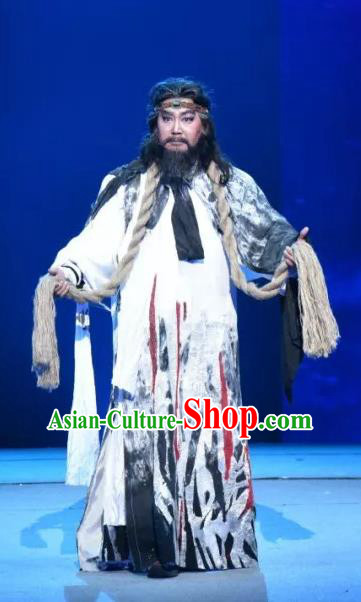Da Shun Chinese Peking Opera Laosheng Monarch Shun Garment Costumes and Headwear Beijing Opera Emperor Apparels Elderly Male Clothing