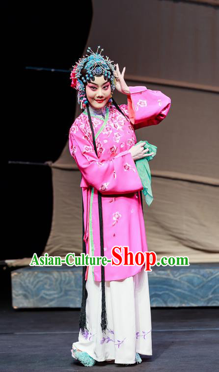 Chinese Beijing Opera Young Beauty Garment Six Chapters of A Floating Life Costumes and Hair Accessories Traditional Peking Opera Hua Tan Dress Courtesan Xi Er Apparels