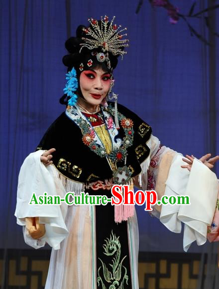 Chinese Beijing Opera Diva Garment The Dream Of Red Mansions Costumes and Hair Accessories Traditional Peking Opera Young Mistress Wang Xifeng Dress Apparels