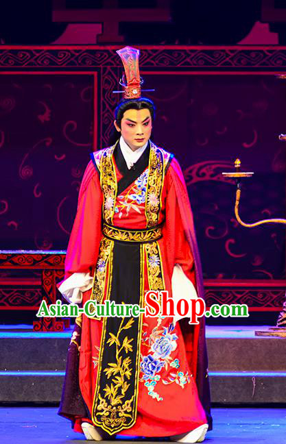 Anecdote of Jian An Chinese Peking Opera Young Male Garment Costumes and Headwear Beijing Opera Xiaosheng Apparels Scholar Dong Si Clothing