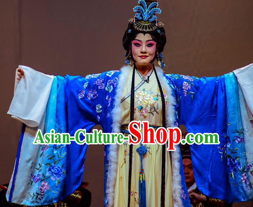 Chinese Beijing Opera Cai Wenji Apparels Anecdote of Jian An Costumes and Headdress Traditional Peking Opera Young Female Dress Diva Garment