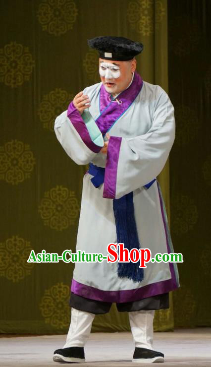 Mu Yang Juan Chinese Peking Opera Clown Apparels Costumes and Headpieces Beijing Opera Chou Song Cheng Garment Clothing