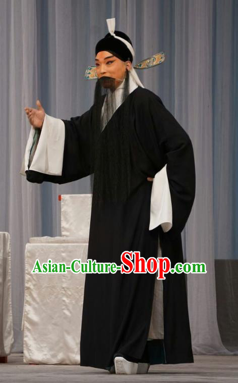 Mu Yang Juan Chinese Peking Opera Distress Male Apparels Costumes and Headpieces Beijing Opera Minister Garment Laosheng Zhu Chundeng Clothing