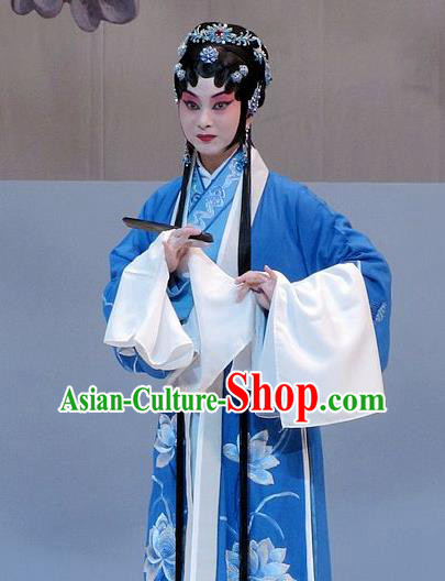 Chinese Beijing Opera Diva Tang Wan Garment Costumes and Hair Accessories Traditional Peking Opera Hua Tan Actress Dress Apparels
