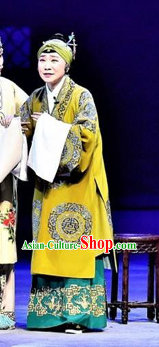 Chinese Beijing Opera Countess Garment Ming City Wall Costumes and Hair Accessories Traditional Peking Opera Dame Dress Elderly Female Apparels