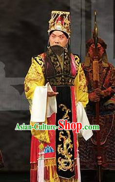 Hua Long Dian Jing Chinese Peking Opera Laosheng Apparels Costumes and Headpieces Beijing Opera Elderly Male Garment Emperor Li Shimin Clothing