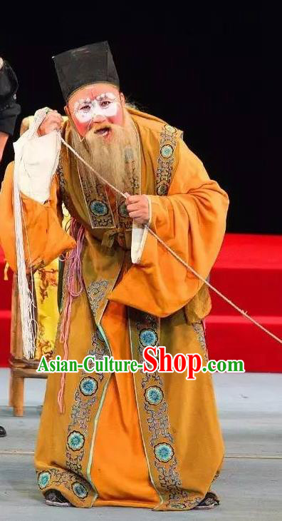Tai Hou Gai Jia Chinese Sichuan Opera Laosheng Apparels Costumes and Headpieces Peking Opera Clown Garment Elderly Male Clothing