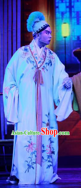 Forbidden Love Chinese Peking Opera Xiaosheng Apparels Costumes and Headpieces Beijing Opera Scholar Garment Niche Xu Xian Clothing