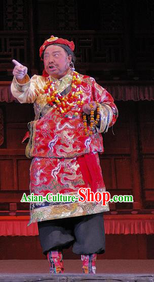 Chen Ai Luo Ding Chinese Sichuan Opera Elderly Male Apparels Costumes and Headpieces Peking Opera Lord Garment Tibetan Chieftain Clothing