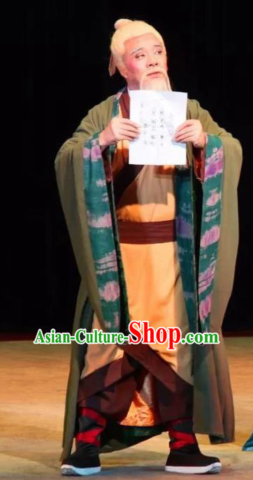Yu Hai Kuang Chao Chinese Sichuan Opera Landlord Apparels Costumes and Headpieces Peking Opera Laosheng Garment Old Man Clothing