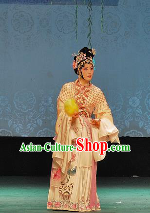 Chinese Sichuan Opera Actress Bai Suzhen The Legend of White Snake Garment Costumes and Hair Accessories Traditional Peking Opera Hua Tan Dress Fairy Apparels