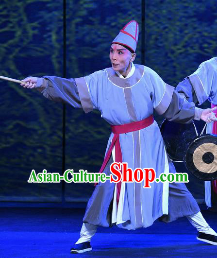 Zhao Jintang Chinese Ping Opera Figurant Garment Costumes and Headwear Pingju Opera Bellman Apparels Clothing