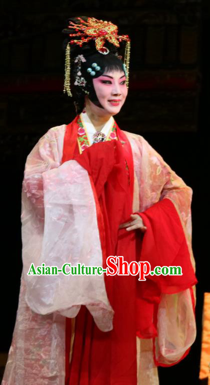 Chinese Sichuan Opera Imperial Consort Garment Costumes and Hair Accessories Jiang Xiao Lou Traditional Peking Opera Young Female Dress Actress Apparels