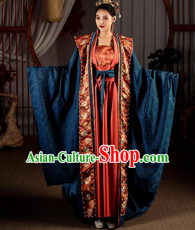Chinese Traditional Song Dynasty Palace Empress Hanfu Dress Ancient Imperial Consort Garment Historical Costumes Complete Set