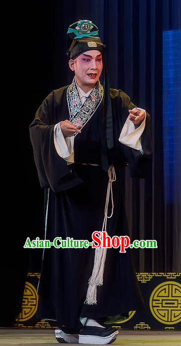 Da Hong Tai Chinese Sichuan Opera Distress Male Jin Dayong Apparels Costumes and Headpieces Peking Opera Xiaosheng Garment Clothing