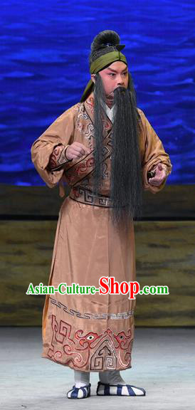 Ma Zu Chinese Peking Opera Elderly Male Garment Costumes and Headwear Beijing Opera Laosheng Apparels Clothing