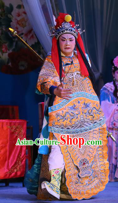 The Lotus Lantern Chinese Sichuan Opera General Armor Apparels Costumes and Headpieces Peking Opera Er Lang God Garment Clothing